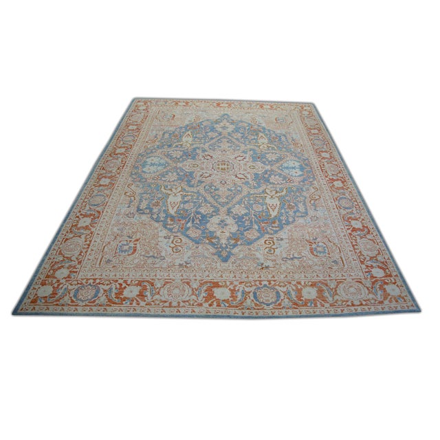 Early 21st Century Oriental Hand Knotted Rug Turkish Antique Look Oushak 9'4" x 12'1" For Sale - Image 5 of 5