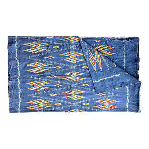 Vintage Cotton Ikat Fabric Remnant, 80"/2 Meters