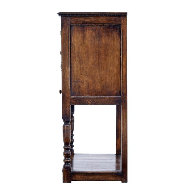 Gothic Revival English Carved Oak Cupboard, 1980s For Sale - Image 9 of 11