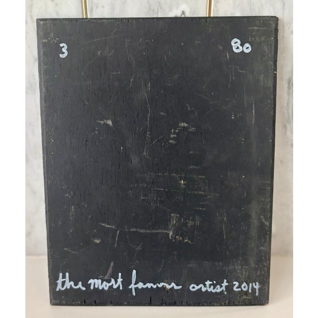 Contemporary Matty Mo (The Most Famous Artist) Early Conceptual Found-Art Painting on Wood, 2014 For Sale - Image 3 of 9