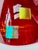 Metal Postmodern Fused Glass Wall Sculpture, Red Dichroic Art Glass For Sale - Image 7 of 10