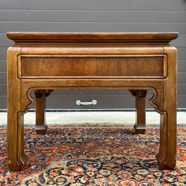 Brown Vintage Thomasville Mystique Asian Ming or Chinoiserie Style Side Table With Drawer For Sale - Image 8 of 11