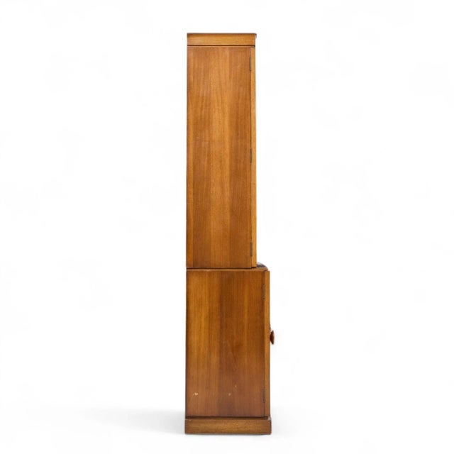 Charak Modern Tommi Parzinger for Charak Modern Mid Century Mahogany Breakfront China Cabinet For Sale - Image 4 of 10