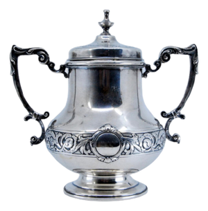 Silver Sugar Bowl with Engravings