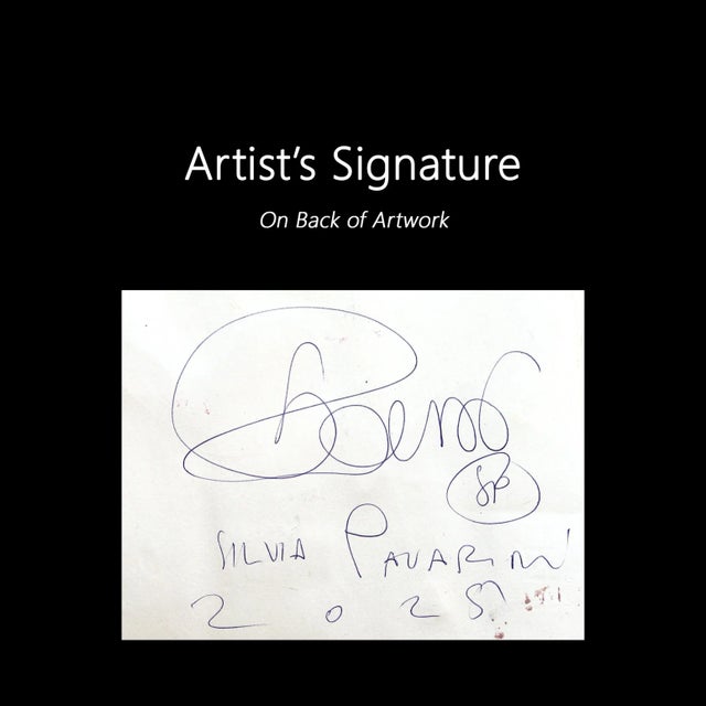 Tan Flowers Colored Crystals and Awareness - Whimsical Figurative Original Artwork by Silvia Pavarini For Sale - Image 8 of 8