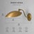 Brass Adjustable Arm Wall Light, Bedroom Reading Light, Handcrafted Solid Brass Wall Sconce With Curved Arm and Wide Dome Shade For Sale - Image 8 of 9