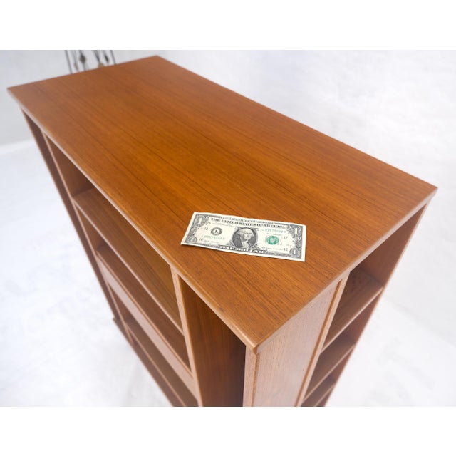 Durland Danish Mid Century Modern 1970s Teak Bookcase Entertainment Center on Wheels For Sale - Image 4 of 14