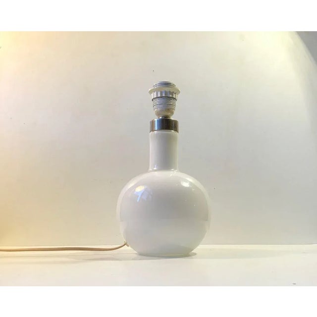 Holmegaard Table Lamp in White Opaline Glass from Holmegaard, 1970s For Sale - Image 4 of 7