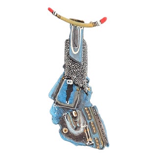 Small Blue Volume Horns Sculpture by Patrick Chappert-Gaujal For Sale