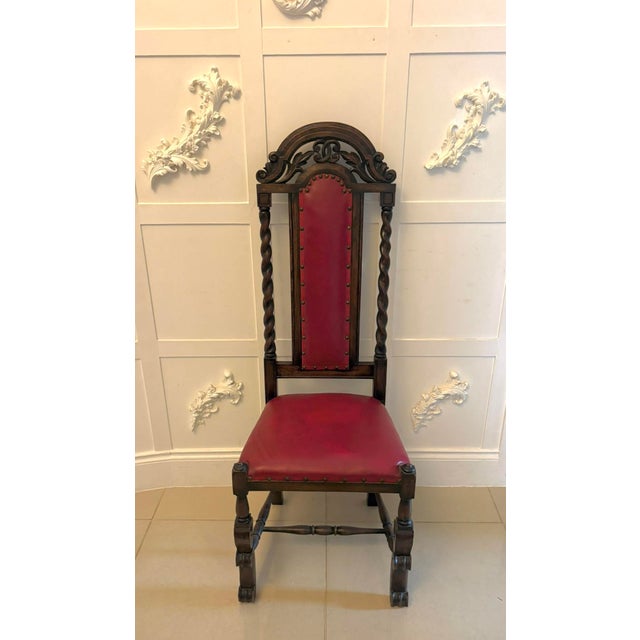 Antique Victorian Carved Oak Barley Twist Dining Chairs, 1880, Set of 6 For Sale - Image 14 of 18