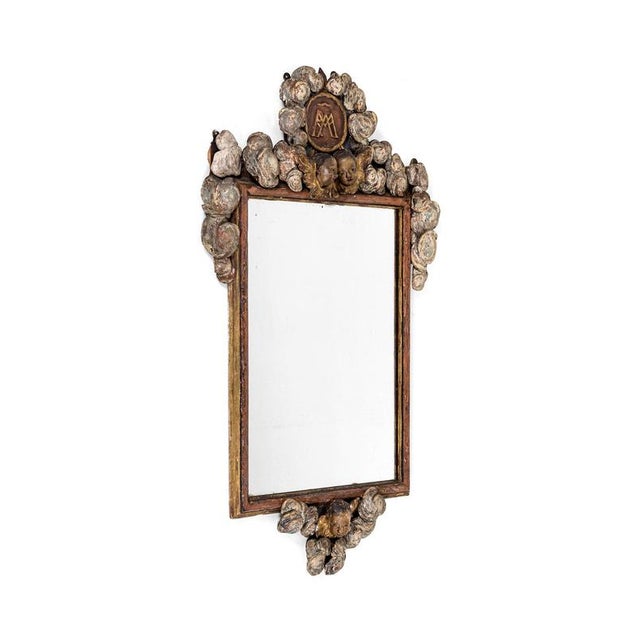 Rococo Painted Mirror, 18th Century, in Good conditions.