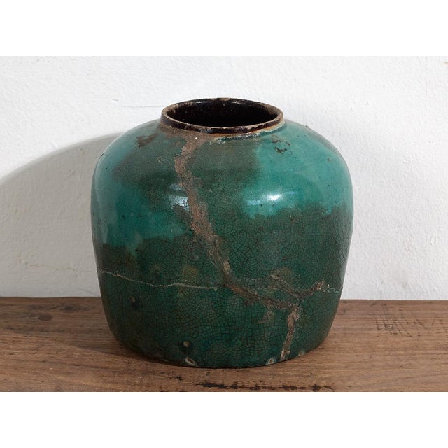 Antique Chinese Green Vase For Sale - Image 5 of 6