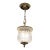 Vintage French Ribbon Glass Pendant Light With Brass Mounts - Pair For Sale