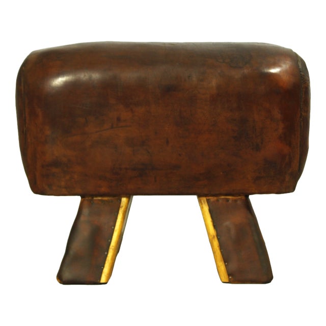 Leather Gymnastics Pommel Horse, 1950s For Sale