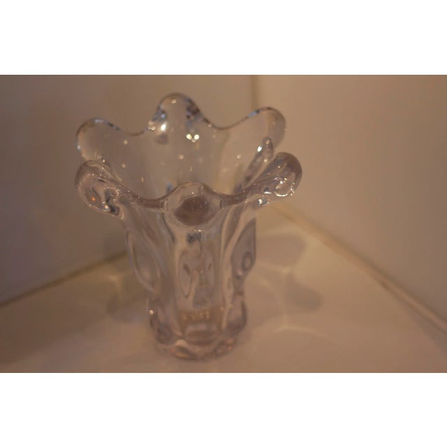 Mid-Century French Crystal Vase from Art Vannes, 1950s For Sale - Image 6 of 8