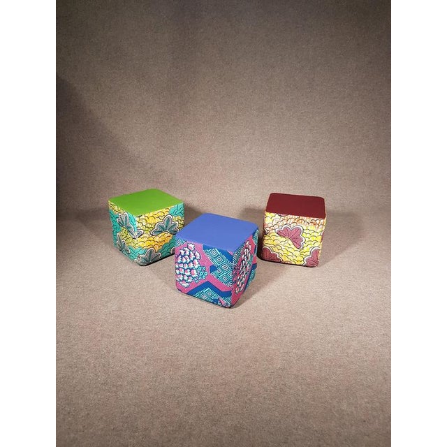 Dot Point Ottomans by Michiel van der Kley for Lande, Set of 3 For Sale - Image 6 of 18