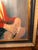 Navy Blue Large Mid Century Portrait of a Girl For Sale - Image 8 of 12