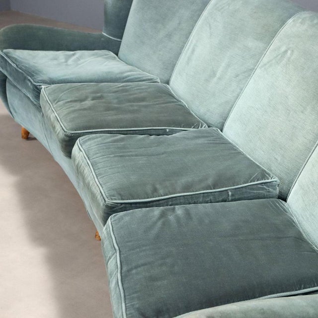 Vintage Bean-Shaped Sofa in Velvet, 1950s For Sale - Image 4 of 10