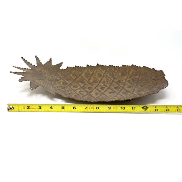 Vintage Gold Lacquered Steel Pineapple Tray For Sale - Image 10 of 12