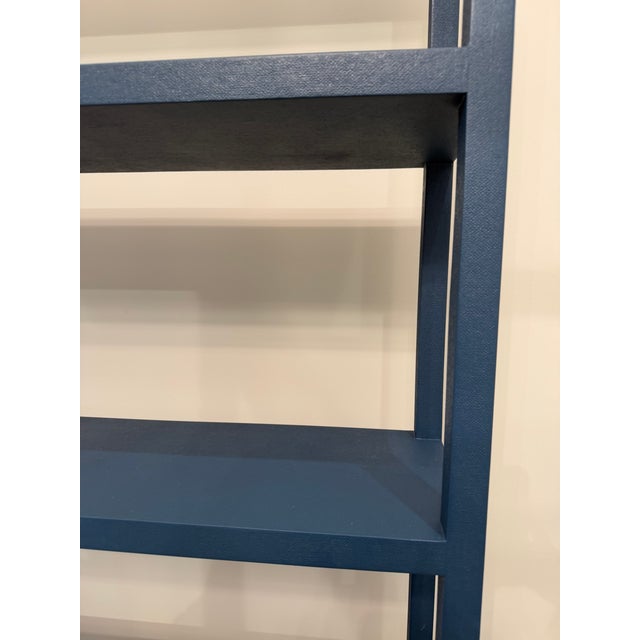 Contemporary Brand New 32" True Navy Linen Jake Bookcase by Made Goods For Sale - Image 3 of 5