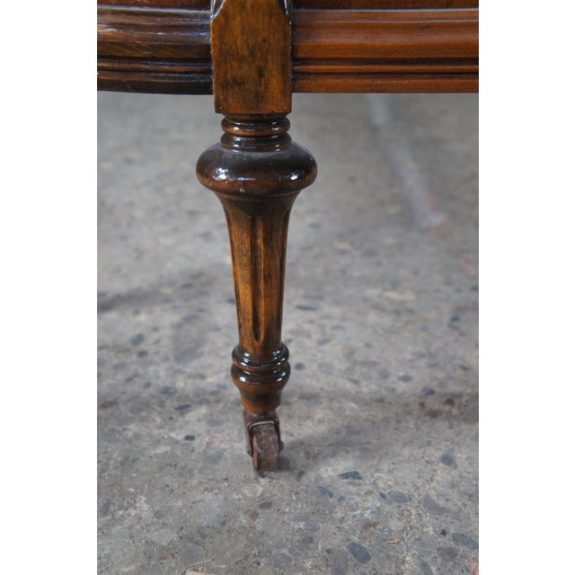 Early 20th Century Antique French Louis XVI Burl Walnut Full Size Bed W Wrap Around Footboard For Sale - Image 5 of 13