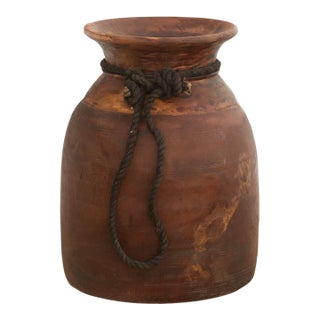 Heavy Rustic Wood Milk Pot For Sale