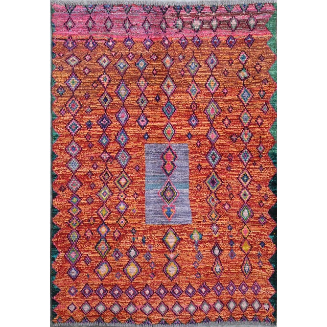 Textile Vintage Afghan Handmade Rug, 2010s For Sale - Image 7 of 7