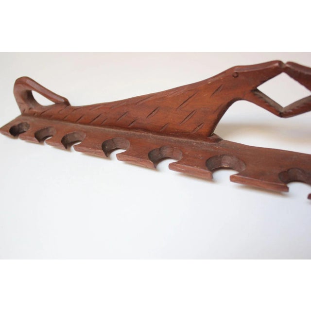 Wood Folk Art Dual Dog Pipe Holder For Sale - Image 7 of 13
