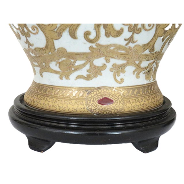 Pair of Vintage Chinoiserie Ginger Jar Table Lamps For Sale - Image 4 of 9