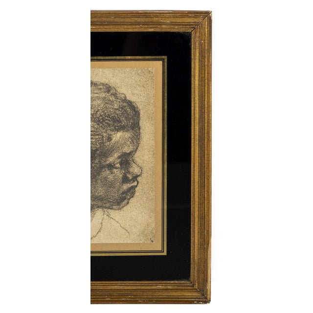 Man's Head, 1890s, Charcoal on Paper For Sale - Image 4 of 8