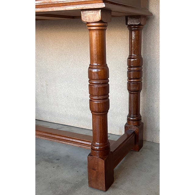 Early 20th Century Spanish Carved Console Table With Two Drawers For Sale - Image 11 of 11