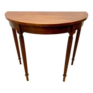 Mahogany Demilune Console Table For Sale