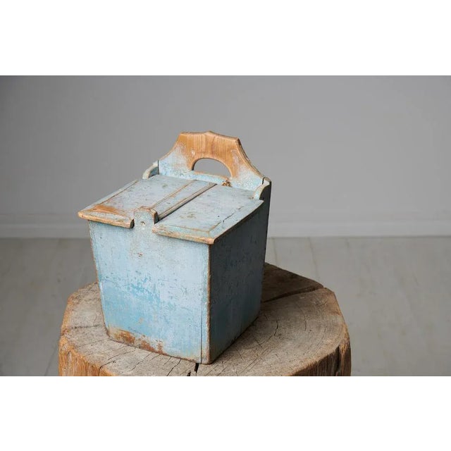 Gold Antique Swedish Hand-Made Folk Art Pine Flour Box For Sale - Image 8 of 9