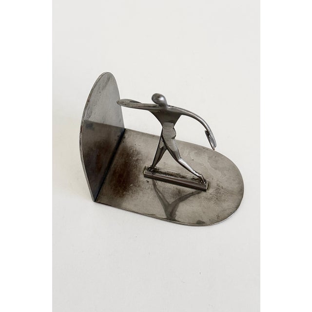 Silver Austrian Modernist Figural Bookends For Sale - Image 8 of 11