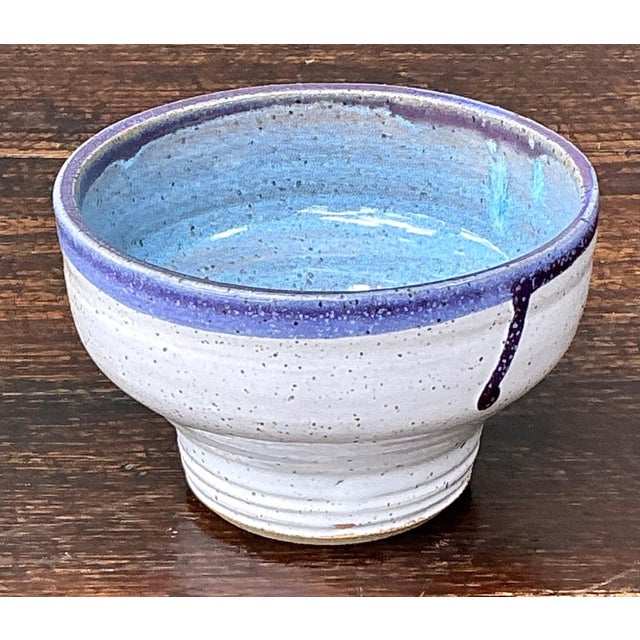 Ceramic Handcrafted Blue and White Ceramic Bowl For Sale - Image 7 of 18