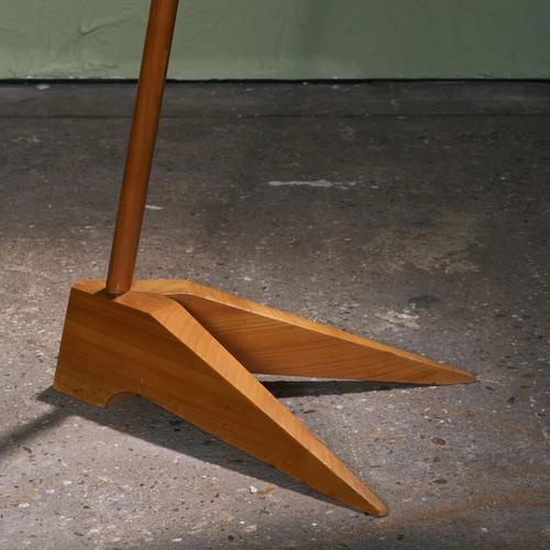 1950s Scandinavian Floor Lamp with Wooden Stem and Fiberglass Shade For Sale - Image 5 of 12