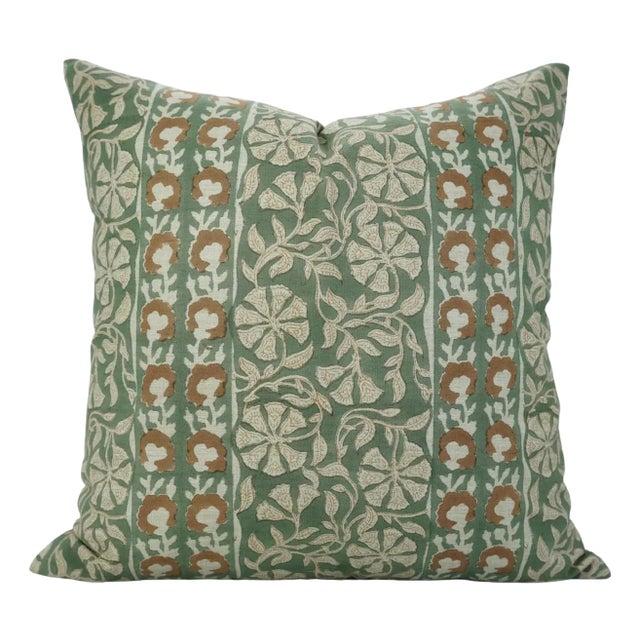 Fabdivine 20x20 Inch Modern Boho Block Print Pillow Cushion Cover, Rudraksh Border For Sale