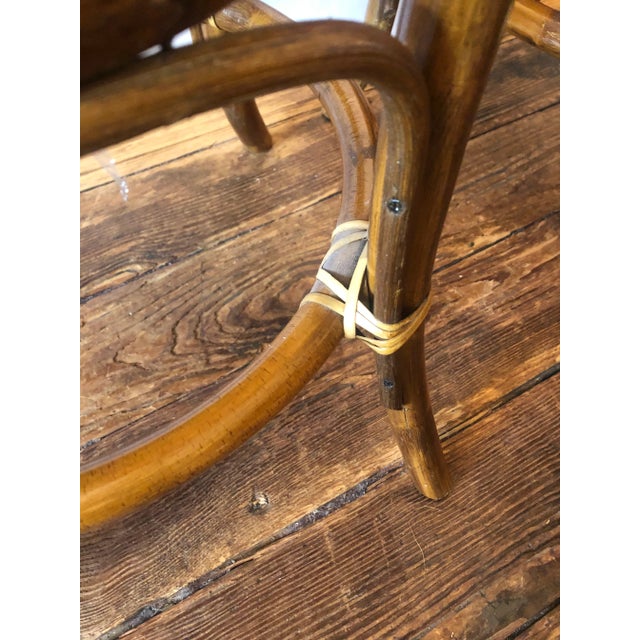 Wood Vintage Rattan & Bamboo Console Table & Two Side Chairs -Set of 3 For Sale - Image 7 of 13