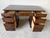 1970s Vintage Campaign Chippendale-Style Mahogany & Tooled Leather Top Partners Desk For Sale - Image 4 of 13