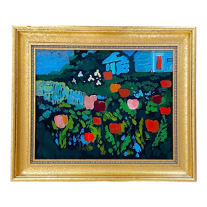 1997 Milo Winters Jr. Vibrant Impressionist Garden Landscape Oil Painting - Framed