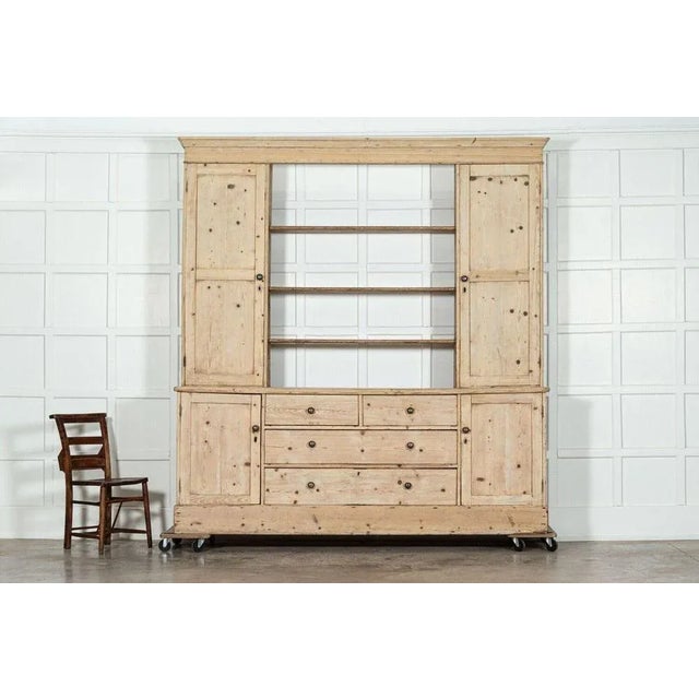 Large English Pine Open Back Dresser, 1870s For Sale - Image 4 of 13