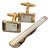 Rare Vintage Christian Dior Gold Plate Cufflinks & Tie Clip Original Case For Sale