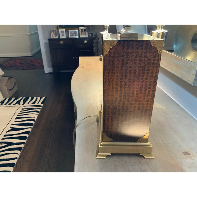 1980s Asian Inspired Frederick Cooper Lamps With Brass Appointments For Sale - Image 10 of 15