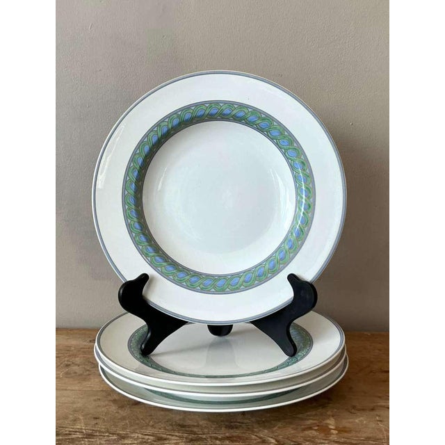 Late 20th Century Vintage Boho Christofle "Torsada" Dinner Plates - Set of 4 For Sale - Image 5 of 8