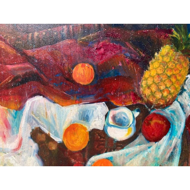 (Sorry for the reflections from the varnish.) A beautiful Impressionist still life, channeling Cezanne more than a little,...