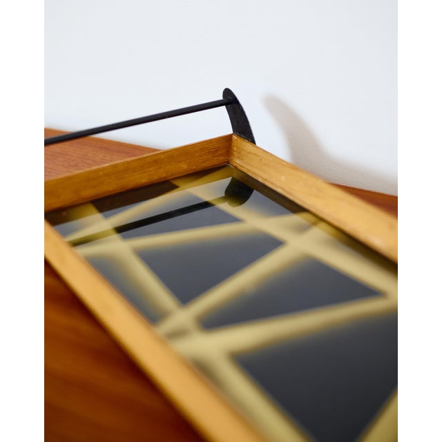 Mid-Century Modern Vintage Serving Tray in Glass, 1970s For Sale - Image 3 of 5