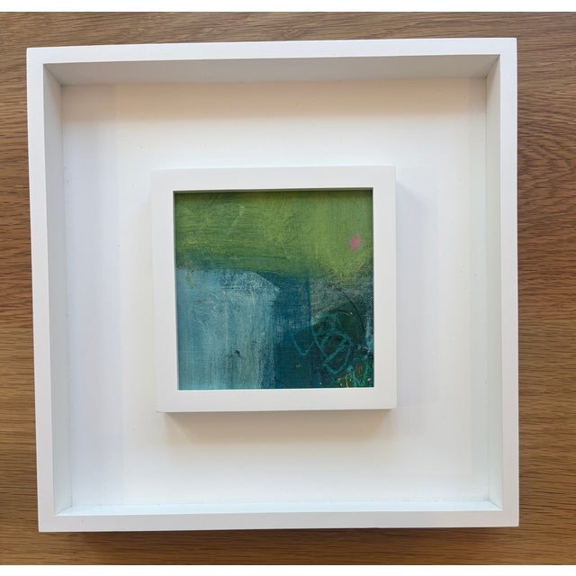 Abstract Sarah Trundle, Contemporary Abstract Framed Painting, "Blue Bayou" For Sale - Image 3 of 3