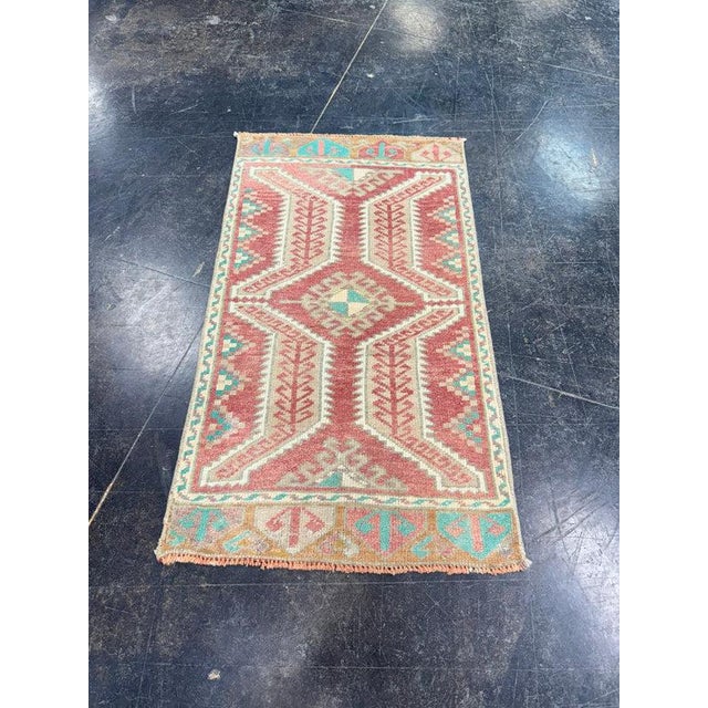Turkish Mini Rug Oriental Hand Knotted Vintage Rug 1'8" x 2'11" #17201 Explore a curated collection of hallway runners,...