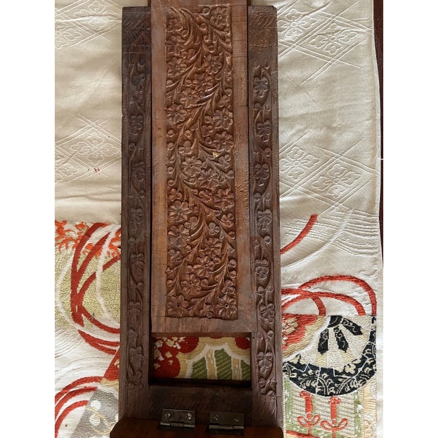 Wood Vintage Hand Carved Wood Desk Set Abacus Expanding Book Rack Letter Opener - Set of 5 For Sale - Image 7 of 15