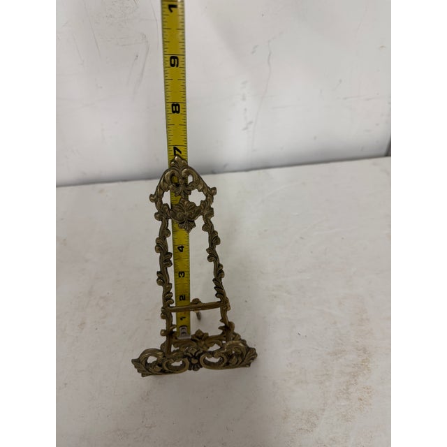 Vintage Brass French Style Art, Picture Easel For Sale - Image 4 of 5